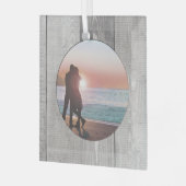 Rustikales Barnwood-Muster Ornament Aus Glas (Vorderseite links)