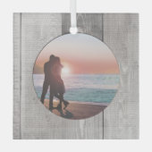 Rustikales Barnwood-Muster Ornament Aus Glas (Vorderseite)