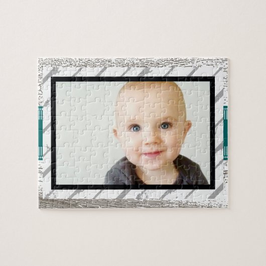 Rustikales Barnwood Pattern Baby Foto Puzzle (Horizontal)
