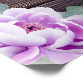 Rustikales Barnwood Silver & Lila Blumenhochzeit Poster (Ecke)