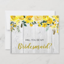 Rustikales Barnwood Yellow Floral Bridesmaid Vorsc