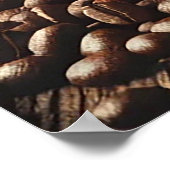 Rustikales Barrel Kaffeebohnen mit künstlerischem  Poster (Ecke)