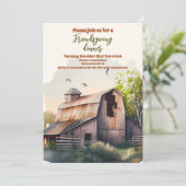 Rustikales Barrio Friendsgiving Erntedank Dinner Einladung (Stehend Vorderseite)