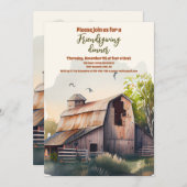 Rustikales Barrio Friendsgiving Erntedank Dinner Einladung (Vorne/Hinten)