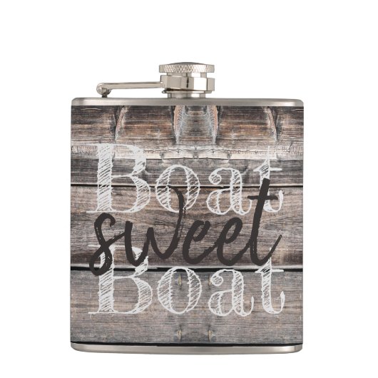 Rustikales Bartholzschiff | Flachmann (Vorderseite)