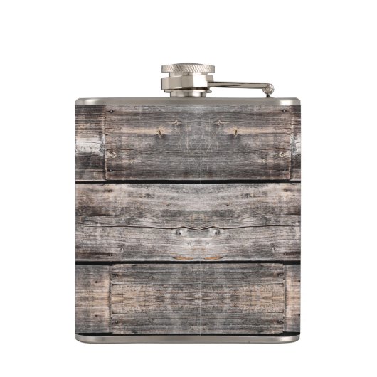 Rustikales Bartholzschiff | Flachmann (Rückseite)