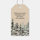 Rustikales Barwasser Farbe Land Weihnachten Geschenkanhänger (Rückseite)