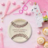 Rustikales Baseball-Strings-Party Pappteller (Party)