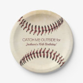 Rustikales Baseball-Strings-Party Pappteller (Vorderseite)