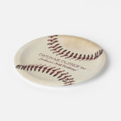 Rustikales Baseball-Strings-Party Pappteller (Schrägansicht)