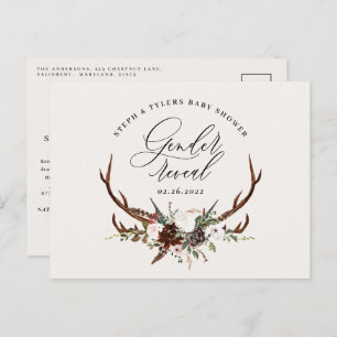 Rustikales Bauerngeschlecht zeigt Babydusche Ankündigungspostkarte