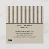 Rustikales Bauernhaus Art Sheep Grau Ticken Quadratische Visitenkarte (Rückseite)