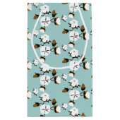 Rustikales Bauernhaus Baumwolle Blume & Aquamarin Kleine Geschenktüte (Rückseite)