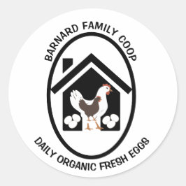 Rustikales Bauernhaus Bio Frische Eier Hühnerhenne Runder Aufkleber