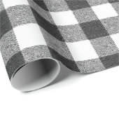 Rustikales Bauernhaus Black and White Gingham Kari Geschenkpapier (Rolleneckpunkt)