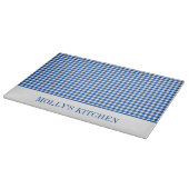 Rustikales Bauernhaus Blau und Weiß Gingham Karier Schneidebrett (Ecke)