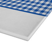 Rustikales Bauernhaus Blau und Weiß Gingham Karier Schneidebrett (Ecke)