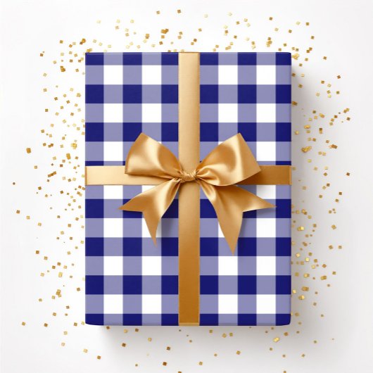 Rustikales Bauernhaus Blau & Weiß Prüfmuster Geschenkpapier