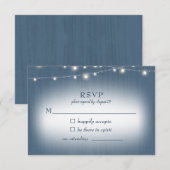 Rustikales Bauernhaus Blue Lights Wedding RSVP Karte (Vorne/Hinten)