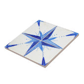 Rustikales Bauernhaus Blue White Star Muster Chic Fliese (Seite)