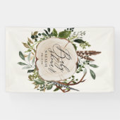 Rustikales Bauernhaus Botanische Babydusche Banner (Horizontal)