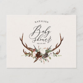 Rustikales Bauernhaus Botanische Junggeburtendusch Ankündigungspostkarte