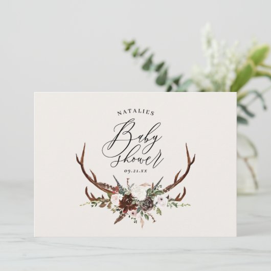 Rustikales Bauernhaus Botanische Junggeburtendusch Einladung (Stehend Vorderseite)