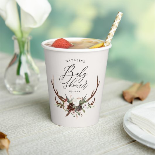 Rustikales Bauernhaus Botanische Junggeburtendusch Pappbecher (In Situ)