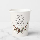 Rustikales Bauernhaus Botanische Junggeburtendusch Pappbecher (Rückseite)