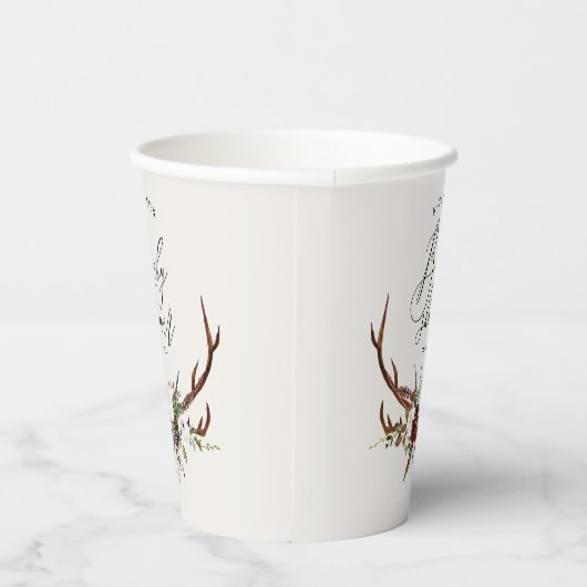 Rustikales Bauernhaus Botanische Junggeburtendusch Pappbecher (Rechts)