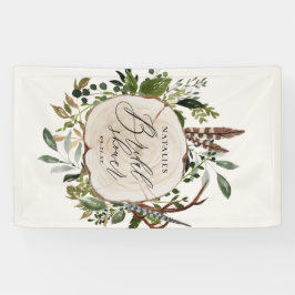 Rustikales Bauernhaus botanisches Brautparty Banner