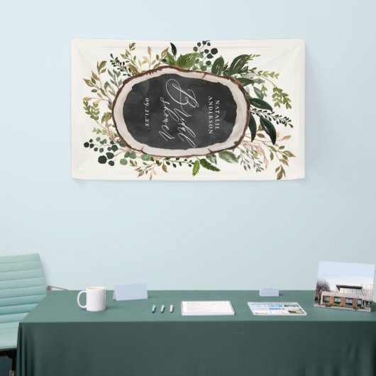 Rustikales Bauernhaus botanisches Brautparty Banner (Messeveranstaltung)