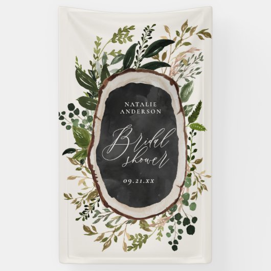 Rustikales Bauernhaus botanisches Brautparty Banner (Vertikal)