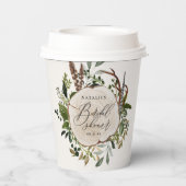Rustikales Bauernhaus botanisches Brautparty Pappbecher (Rückseite)