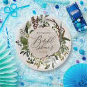 Rustikales Bauernhaus botanisches Brautparty Pappteller (Party)