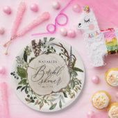 Rustikales Bauernhaus botanisches Brautparty Pappteller (Party)