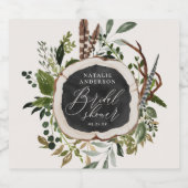 Rustikales Bauernhaus botanisches Brautparty Schaumweinetikett (Einzelnes Label)