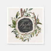 Rustikales Bauernhaus botanisches Brautparty Serviette (Vorderseite)