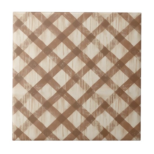 Rustikales Bauernhaus Braun- und Weißkarton Fliese (Vorderseite)