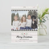 Rustikales Bauernhaus | Buffalo Karo Weihnachten Karte (Stehend Vorderseite)