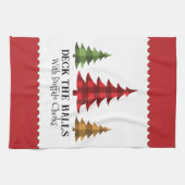 Rustikales Bauernhaus Buffalo Karo Weihnachtsbäume Geschirrtuch (Horizontal)