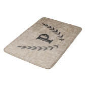 Rustikales Bauernhaus Burlap & Black Botanic Laure Badematte (Schrägansicht)