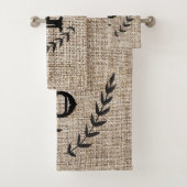 Rustikales Bauernhaus Burlap & Black Botanic Laure Badhandtuch Set (Insitu)