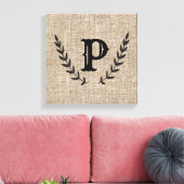 Rustikales Bauernhaus Burlap & Black Botanic Laure Leinwanddruck (Insitu (Wohnzimmer))