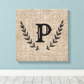 Rustikales Bauernhaus Burlap & Black Botanic Laure Leinwanddruck (Insitu (Holzboden))