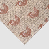 Rustikales Bauernhaus Burlap Chicken Pattern Seidenpapier (Detail)