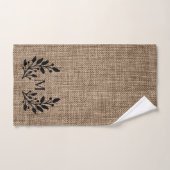 Rustikales Bauernhaus Burlap Laurel Monogram Handt Handtuch (Handtuch)