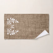 Rustikales Bauernhaus Burlap Laurel Monogram Handtuch (Handtuch)