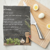 Rustikales Bauernhaus Chalkboard Rezept Geschirrtuch (Viertel Falte)
