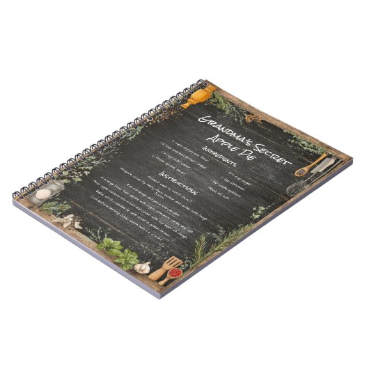 Rustikales Bauernhaus Chalkboard Rezept Journal Notizblock (Linke Seite)